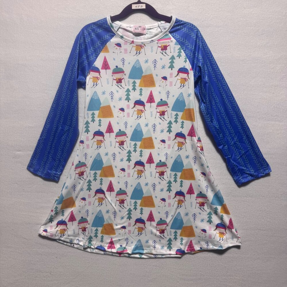 Girls Dress Size 7/8 Long Sleeves Pete&Lucy New With Tags